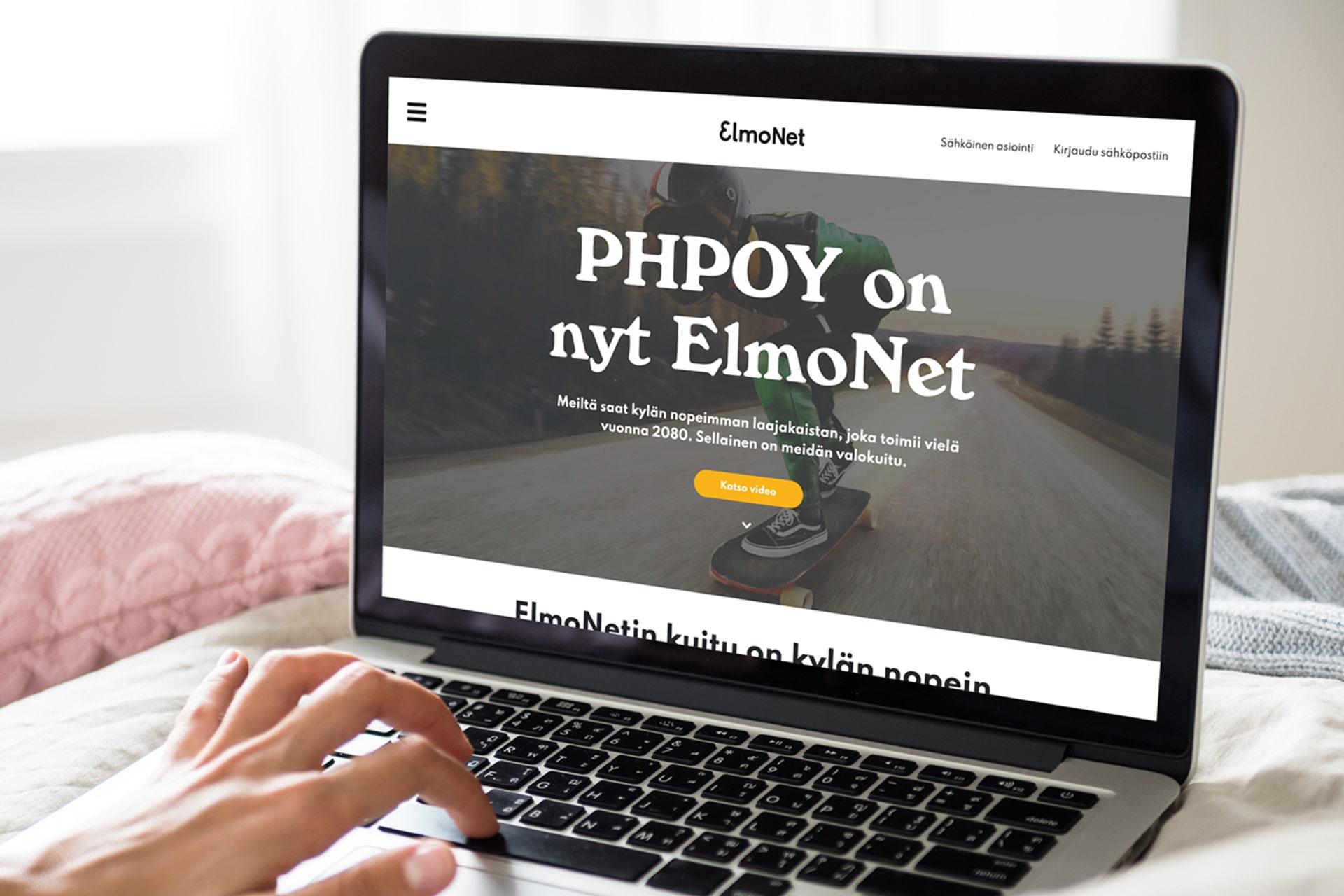 ElmoNetin verkkosivut tietokoneen ruudulla.