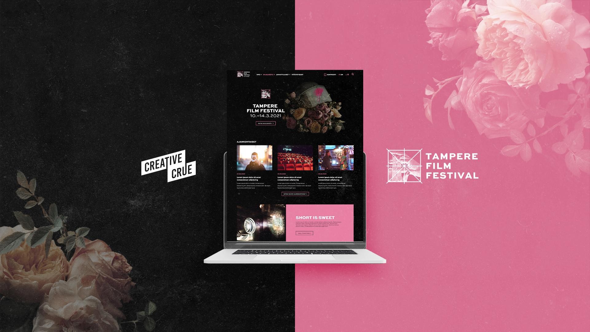 Tam­pe­re Film Fes­ti­va­lin markkinointimateriaaleja verkkosivulla