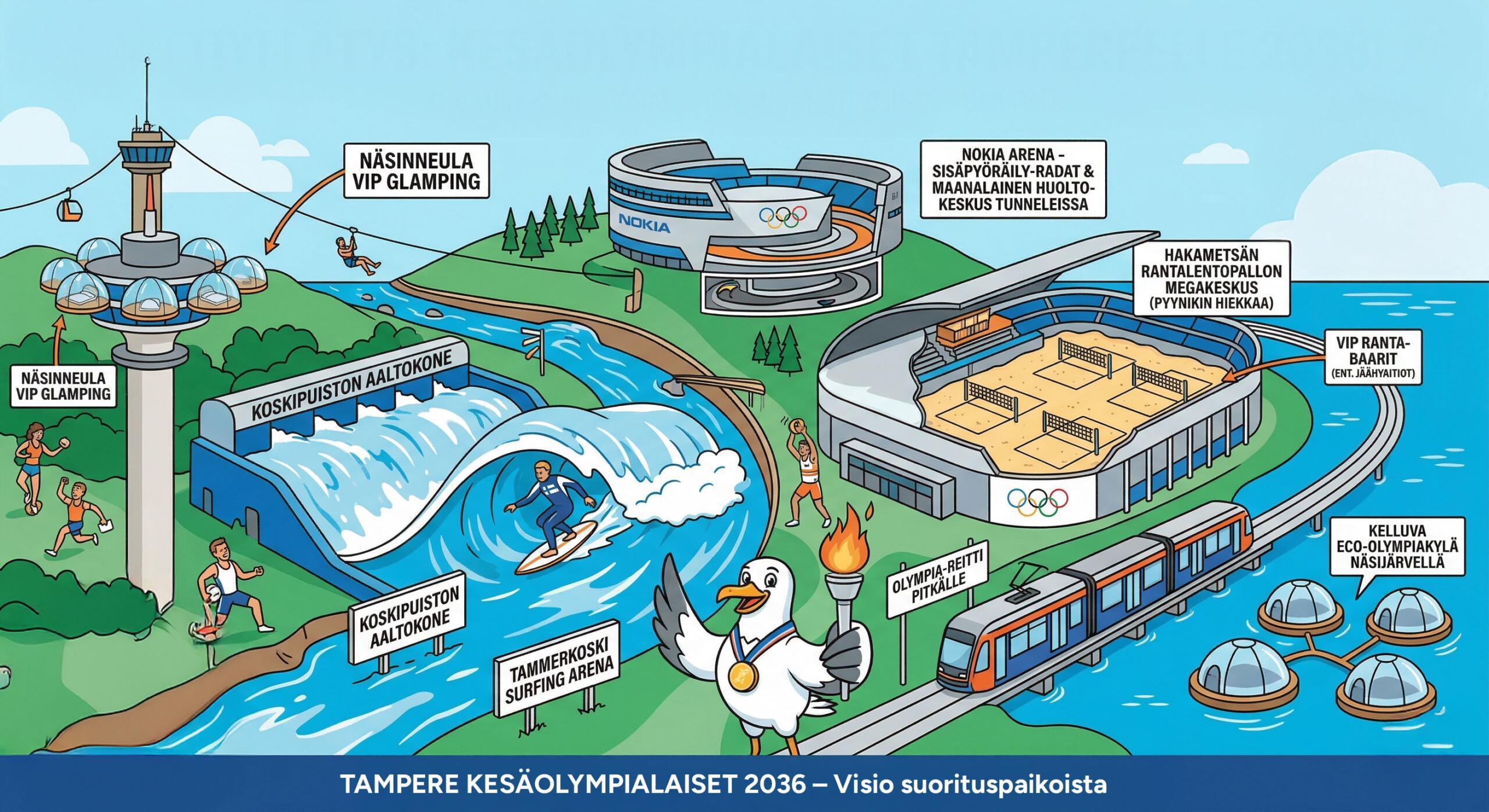Tampere olympialaiset 2036: Piirros suorituspaikoista